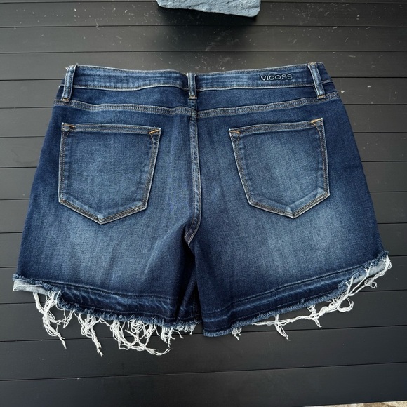 Vigoss Blue Jean Shorts Distressed Frayed Hem - Picture 9 of 9